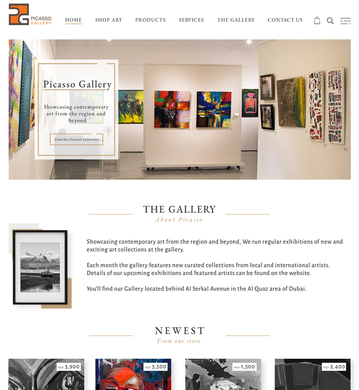 طراحی سایت گالری پیکاسو دبی