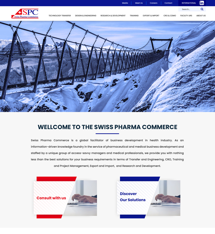 طراحی سایت شرکت سوئیس فارما
