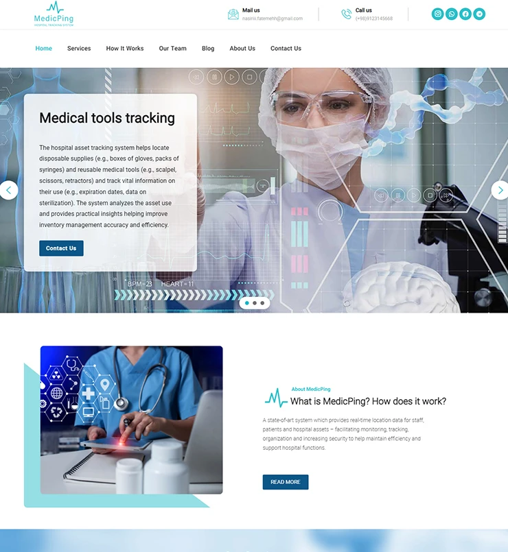 طراحی سایت پزشکی MedicPing کانادا
